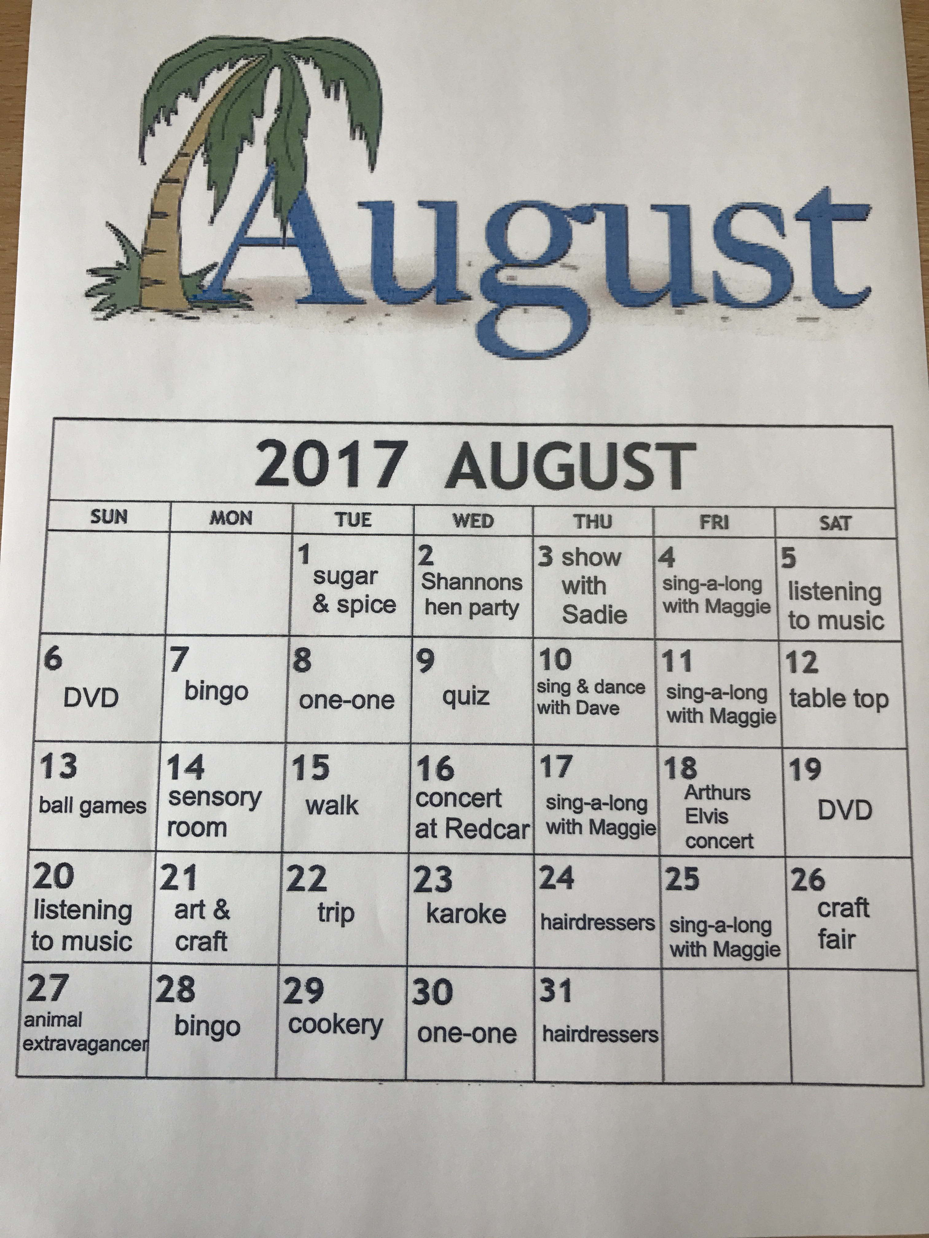 Planned Activities at Four Seasons Care Centre - August 2017: Key Healthcare is dedicated to caring for elderly residents in safe. We have multiple dementia care homes including our care home middlesbrough, our care home St. Helen and care home saltburn. We excel in monitoring and improving care levels.